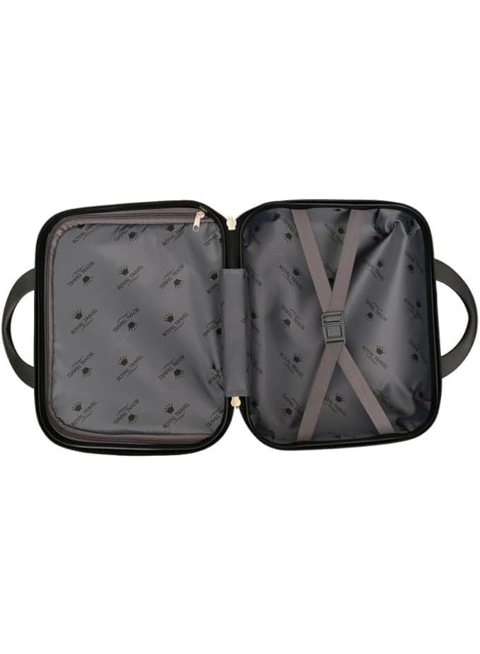 حقيبة تنظيم مكياج بتصميم شبكي من رويال ترافل، مقاس 13.5 بوصة، حقيبة سفر احترافية كبيرة السعة لمستحضرات التجميل مع فواصل قابلة للتعديل، لون أسود - Image 2